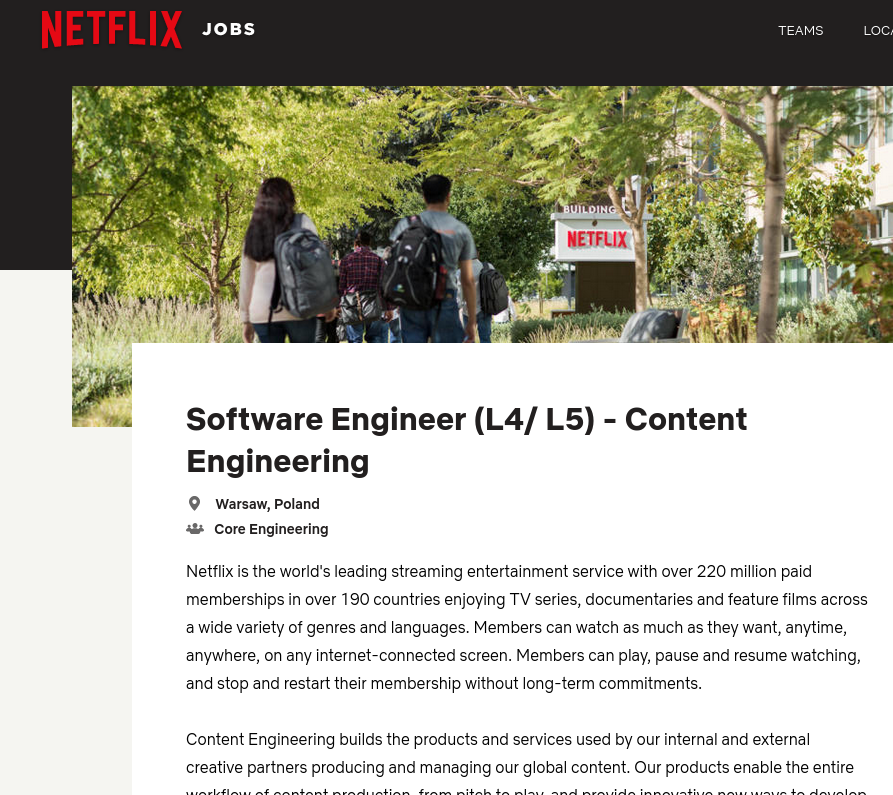 Netflix creates an engineering hub in Warsaw, Poland